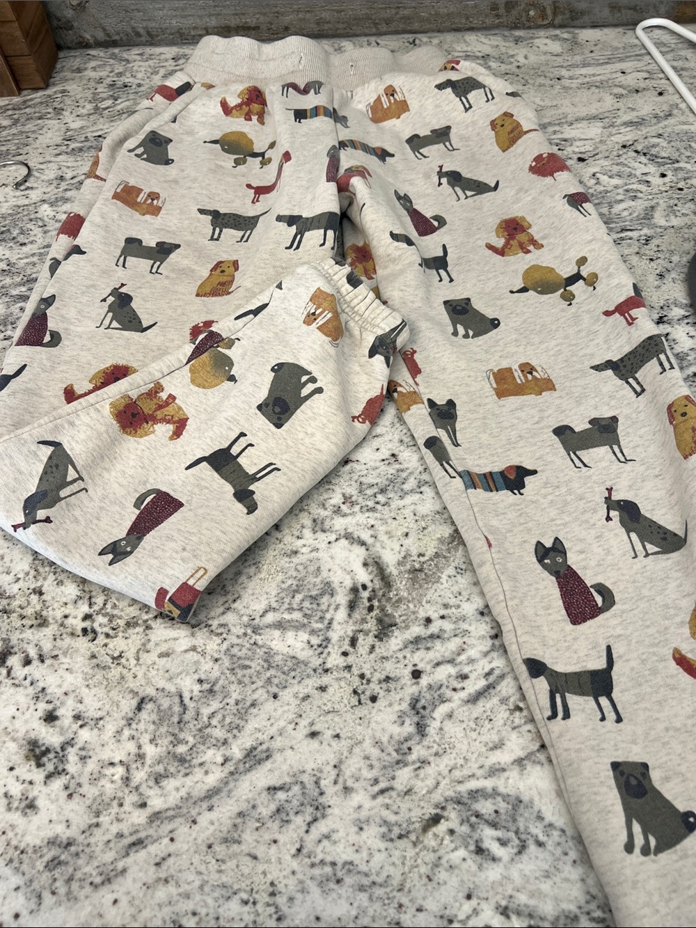 Kids Cream Dog-Print Pajama Pants by